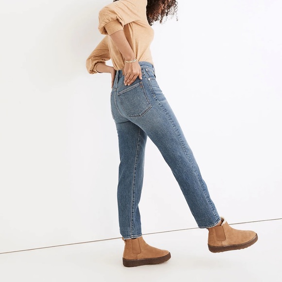 MADEWELL- The Perfect Vintage Jean in Belbury Wash Straight Leg Mom Jeans Denim - Picture 2 of 10